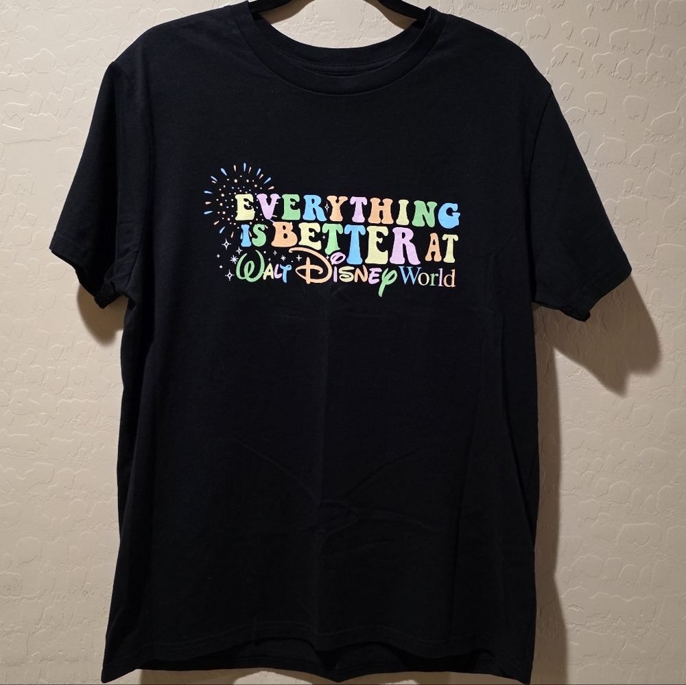 Disney Parks Everything Is Better At Walt Disney World Black WDW T-shirt Adult M